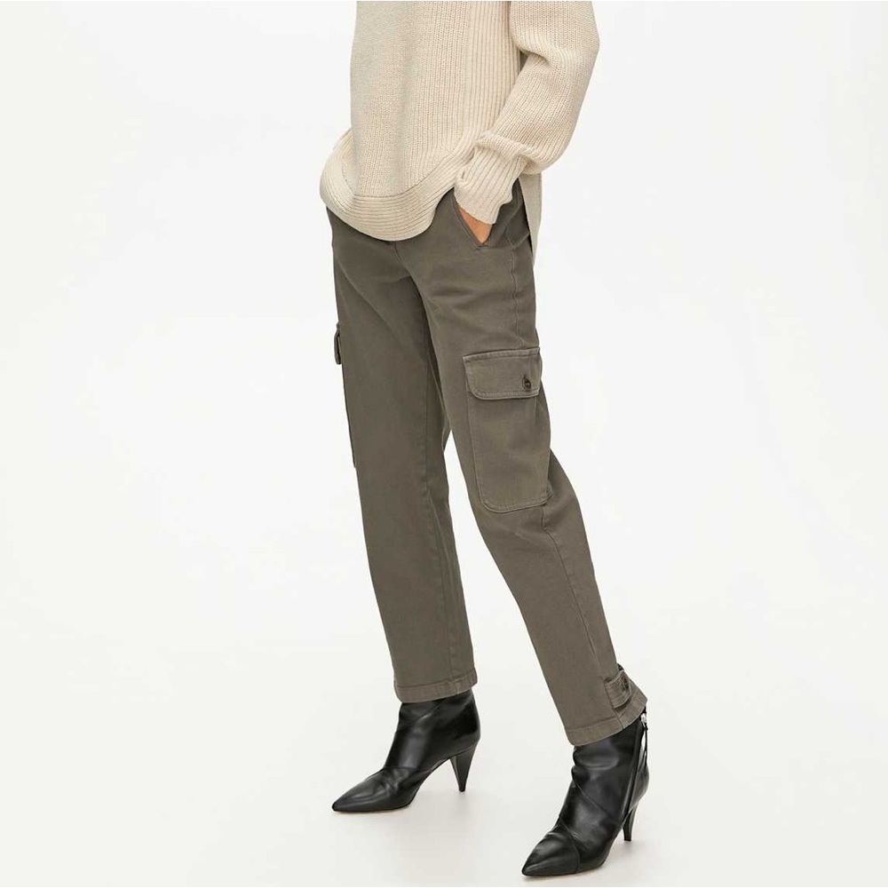 Aritzia Wilfred High-Waisted Army Green Modern Cargo Pants - Picture 2 of 5